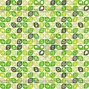 Abstract background of eco web icons - color vector clipart