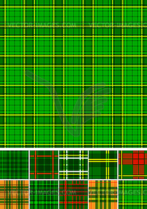 Tartan, клетчатые бесшовных 10 шаблонов - клипарт Royalty-Free
