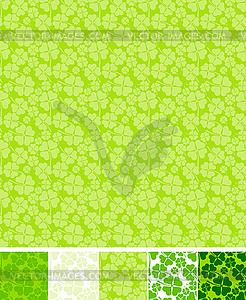 Collection of clover patterns, for Saint Patrick Day - vector image
