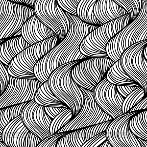 Seamless abstract wave hand-drawn pattern - vector image