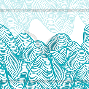 Abstract hand-drawn waves background - vector clipart