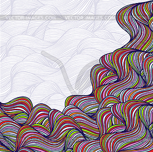 Abstract hand-drawn waves background - vector clipart