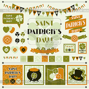 Collection design elements of Saint Patrick`s Day - vector clip art