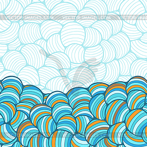 Seamless abstract wave hand-drawn pattern - vector image