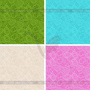 Happy Easter egg seamless patterns set - vector clipart