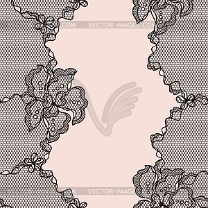 Lace fabric seamless pattern with abstract flowers - vector image