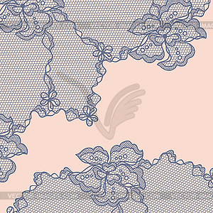 Old lace background, ornamental flowers - vector clip art