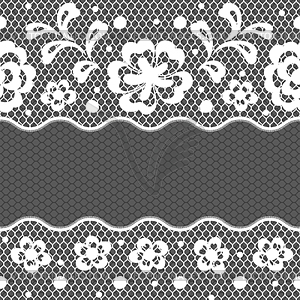 Кружевной ткани Бесшовные границы с абстрактным цветами - изображение в векторном формате