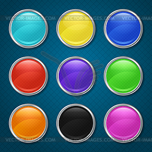 Round patterned icons for app - vector image