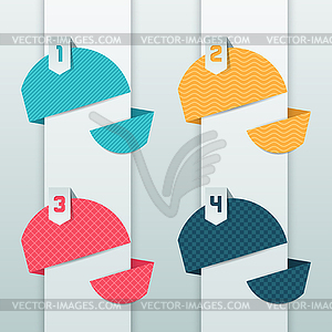 Patterned background, numbered origami banners - stock vector clipart