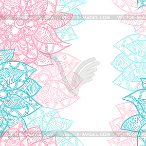 Floral border with abstract flowers - vector image