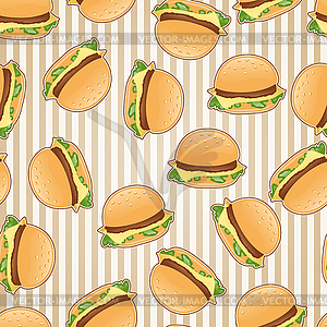 Fast food seamless pattern background - vector clip art