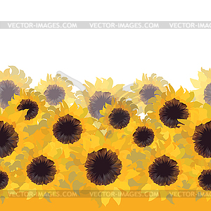 Sunflower flower seamless background - vector clip art