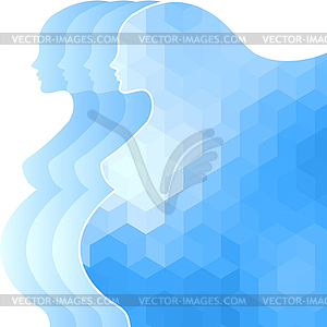 Background with silhouette of pregnant woman - vector image