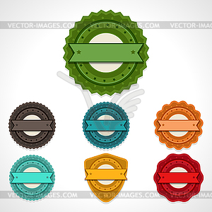 Set of labels, badges and ribbons - vector clip art