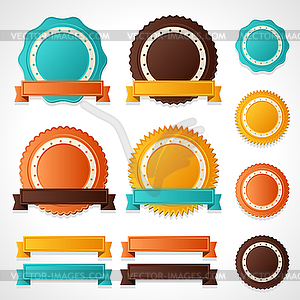 Set of labels, badges and ribbons - vector image