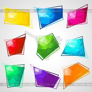 Multicolored speech bubbles with abstract triangula - vector clipart