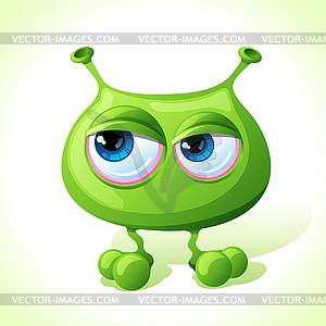 Cute green monster  - vector clipart