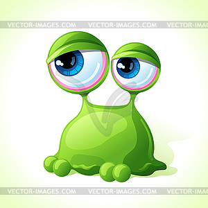 Cute green monster  - color vector clipart