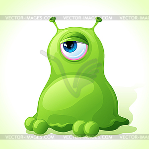 Cute green monster  - vector clip art