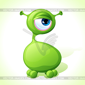 Cute green monster  - vector image