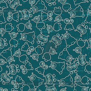 Abstract seamless pattern with cute monsters - vector image