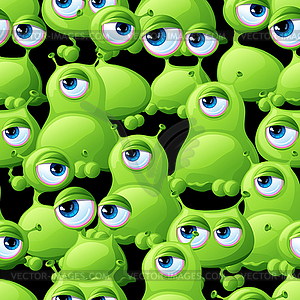 Abstract seamless pattern with cute monsters - vector image