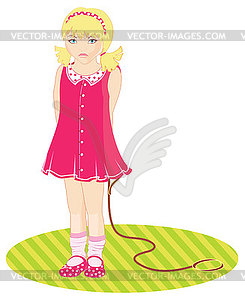 Child in pink dress - vector clipart / vector image