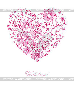 Floral heart - vector clipart