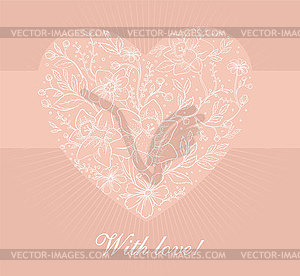 Floral heart - vector clip art