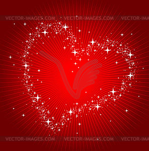 Valentine`s card with red hearts - vector clip art