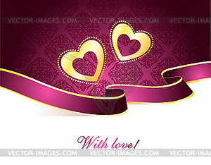 Vintage valentine card - vector clip art