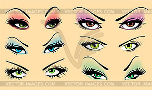 Set of eyes - vector clipart