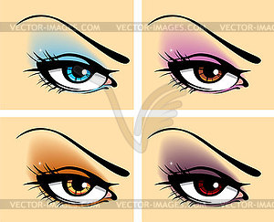 Set of eyes - vector image