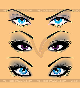 Set of eyes - vector clipart