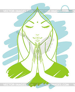 Beautiful girl in white dress - zodiac signs - vector image