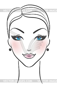 Female face front - vector clipart