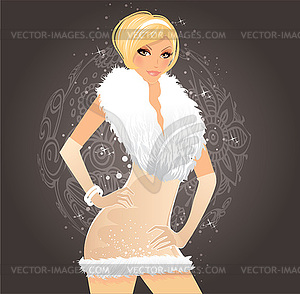 Christmas women indress - royalty-free vector image