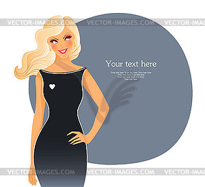 Frame for text with woman - vector clipart