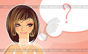 Girl question - vector clip art