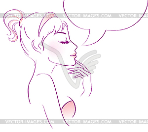 Speaking woman - color vector clipart