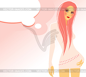 Speaking woman - royalty-free vector clipart