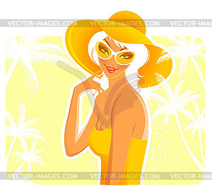 Summer woman in swimsuit - vector clipart / vector image