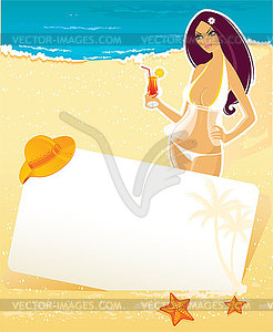 Summer woman in swimsuit - vector image