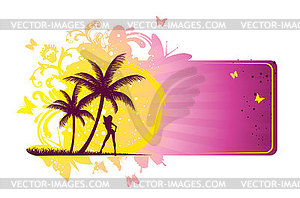 Summer woman in swimsuit - vector clipart