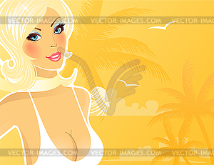 Summer woman in swimsuit - vector clipart / vector image