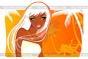 Summer woman in swimsuit - vector image