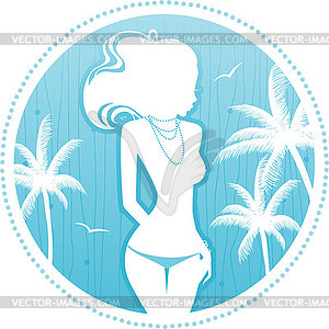 Summer woman in swimsuit - royalty-free vector clipart