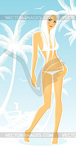 Summer woman in swimsuit - vector clipart