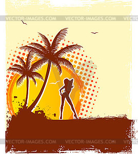 Summer woman - vector clip art